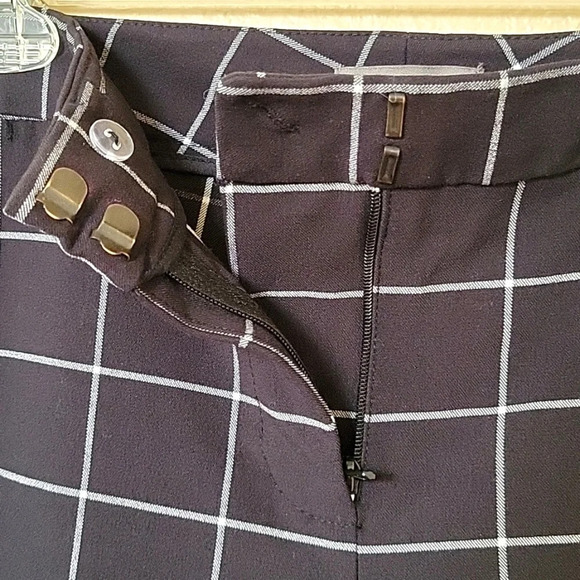 Vince Camuto Womens Black Grid Print Pants Academia Career Office - Size 10 - Picture 4 of 9